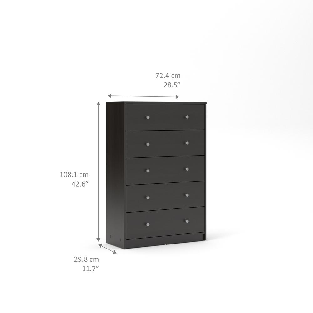 Portland 5 Drawer Chest, Grey