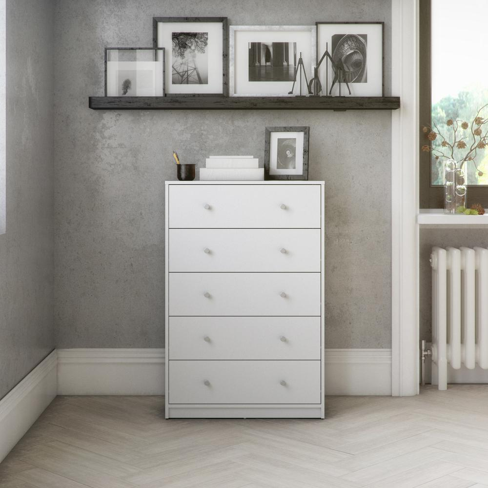 Portland 5 Drawer Chest, Grey