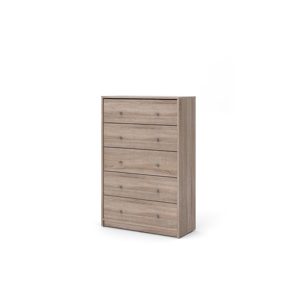 Portland 5 Drawer Chest, Grey