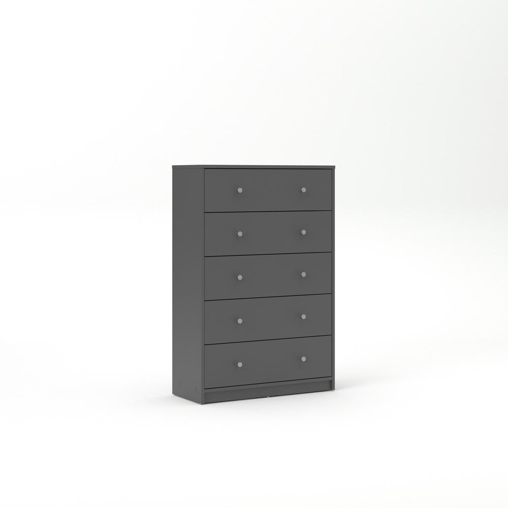 Portland 5 Drawer Chest, Grey