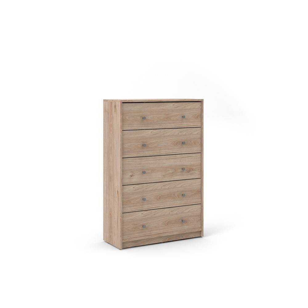 Portland 5 Drawer Chest, Grey