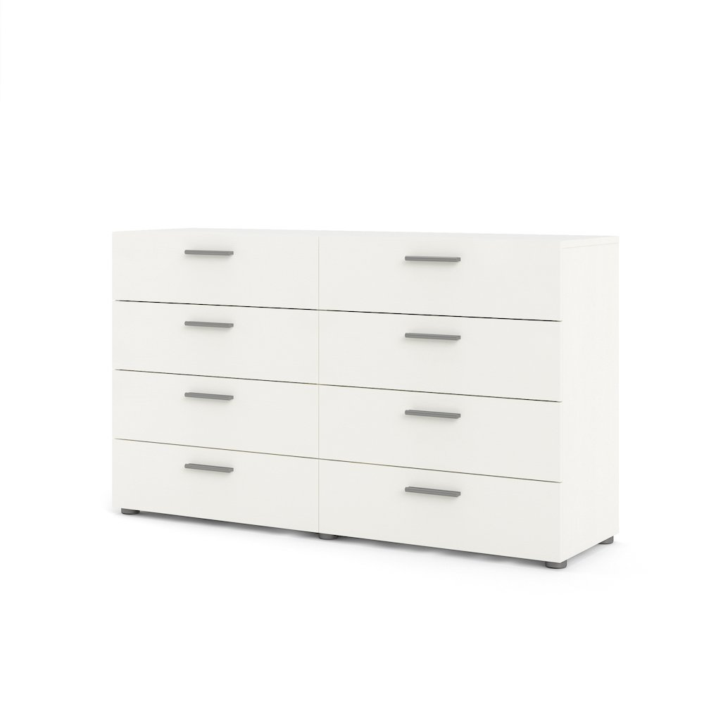 Austin 8 Drawer Double Dresser, White