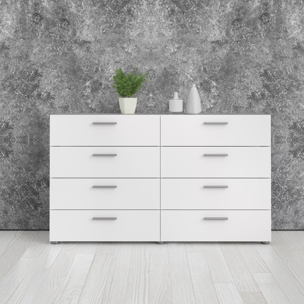 Austin 8 Drawer Double Dresser, White