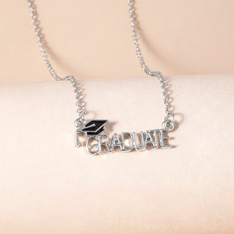 Graduate Letter Pendant Graduation Necklace For Women Men