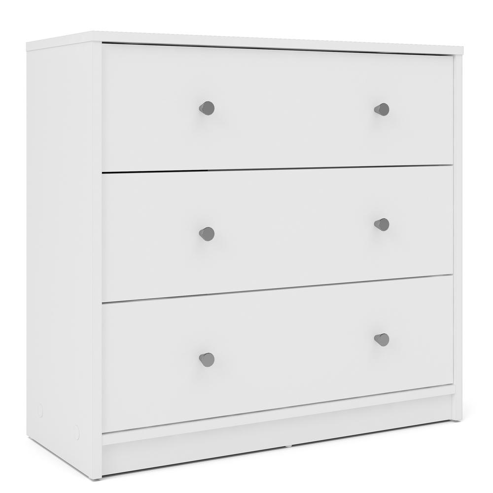 Portland 3 Drawer Chest - White