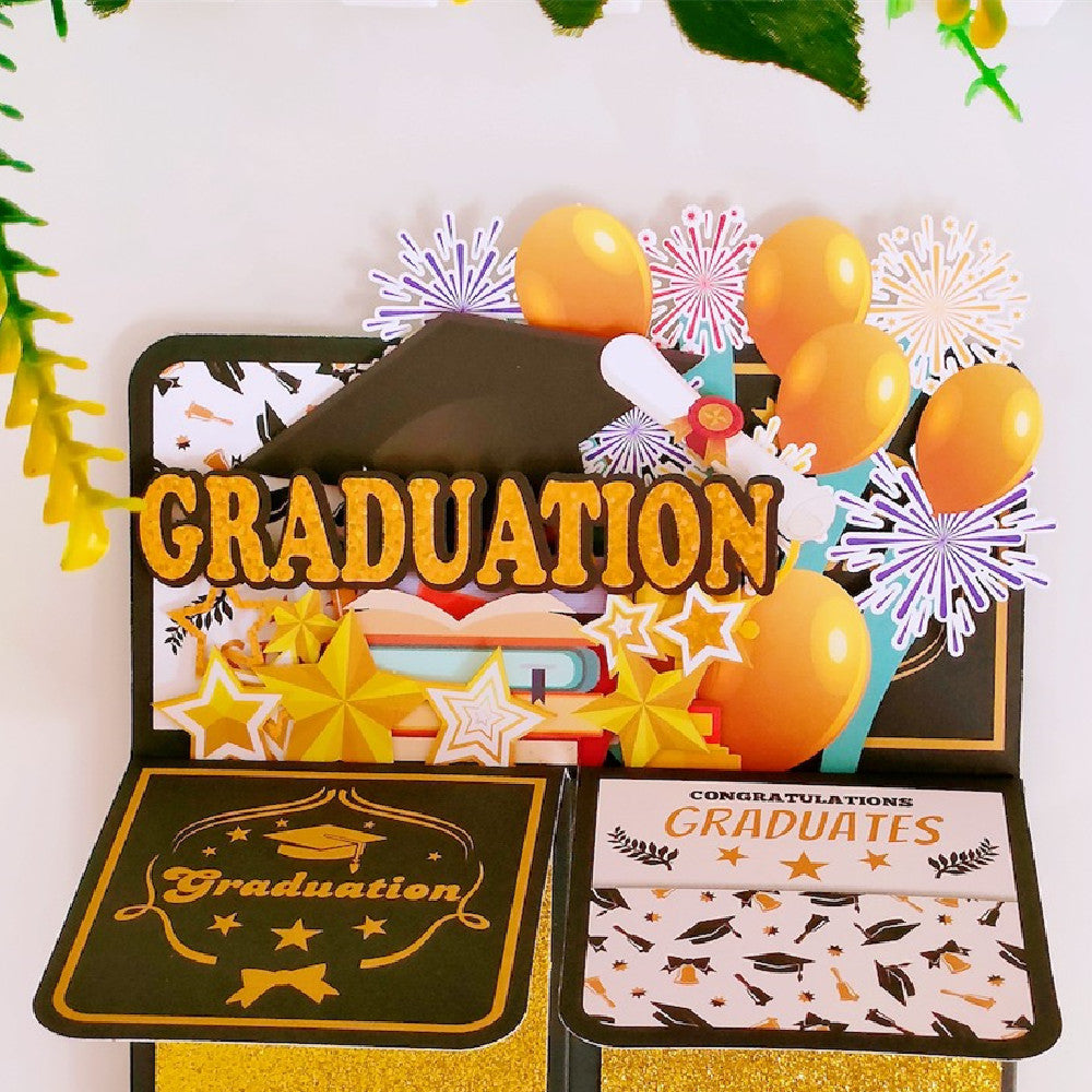 Graduation Season Creative Three-dimensional Box Greeting Card 3D Pop-up