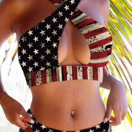 Women's Swimsuit Split Flag Bikini