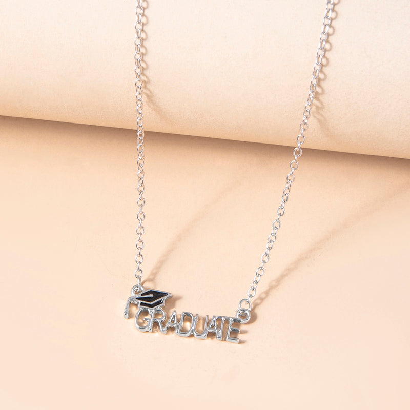 Graduate Letter Pendant Graduation Necklace For Women Men