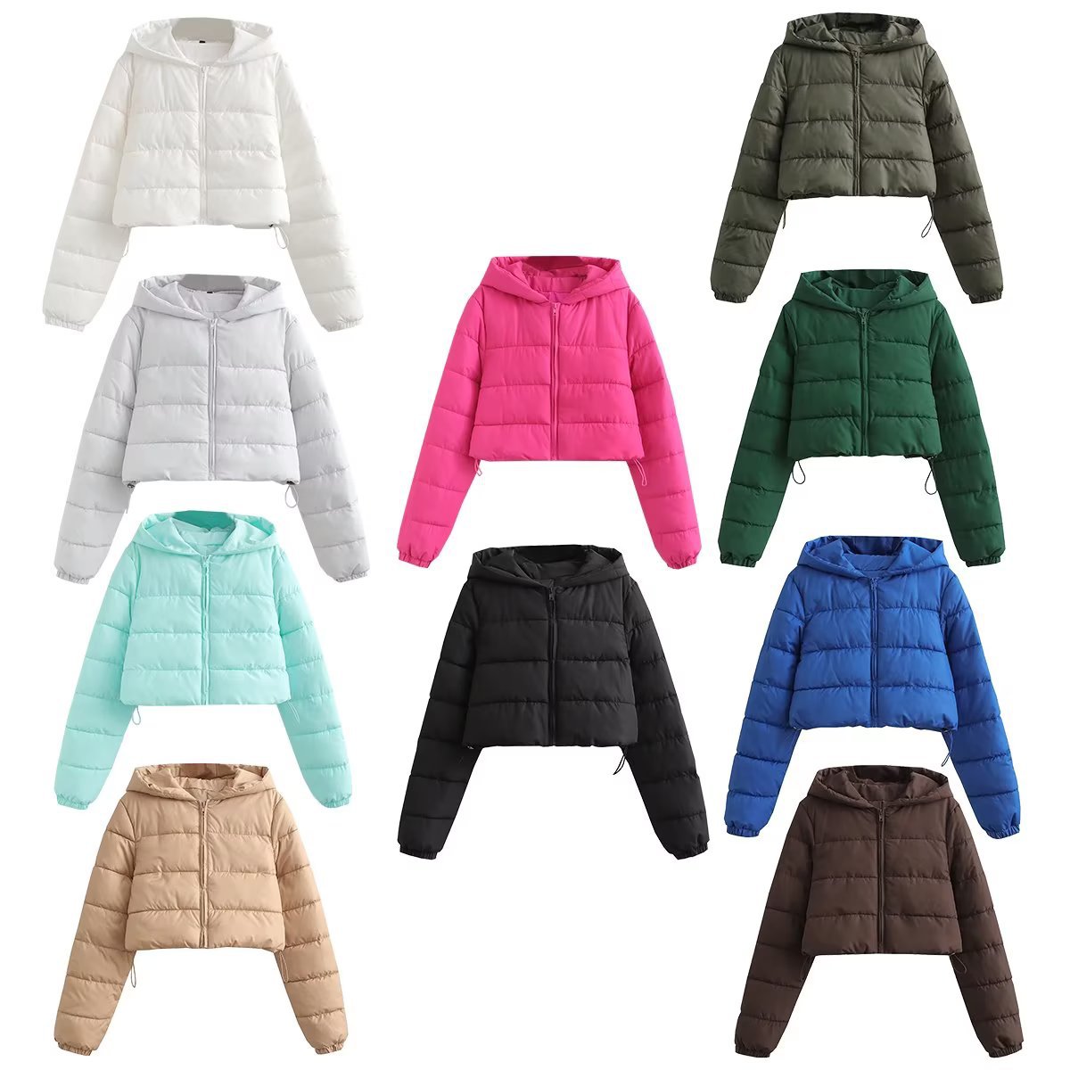 Women's Winter Fashion Long Sleeve Cardigan Hooded Warm Cotton Jacket