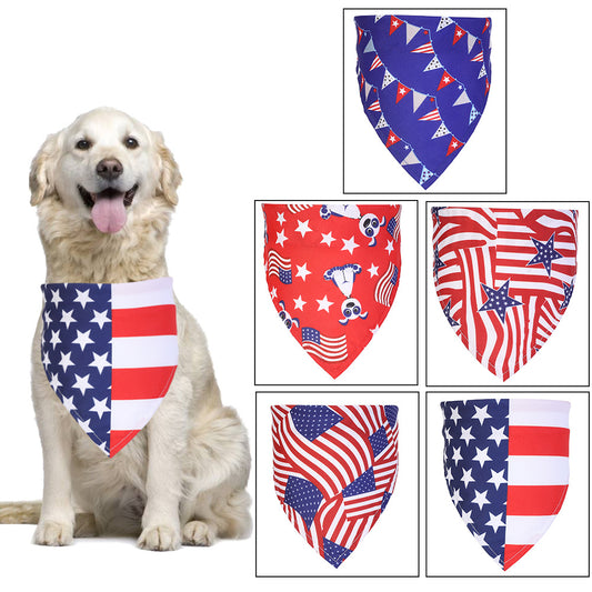 American Flag Pet Slobber Single Layer Printing