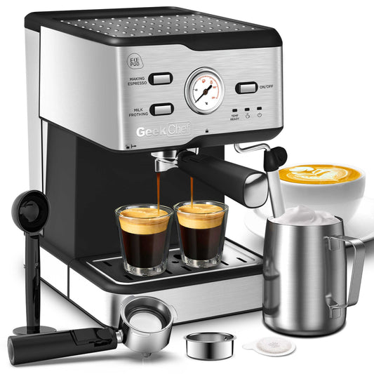 20 Bar Pressure Cappuccino Latte Maker Coffee Machine