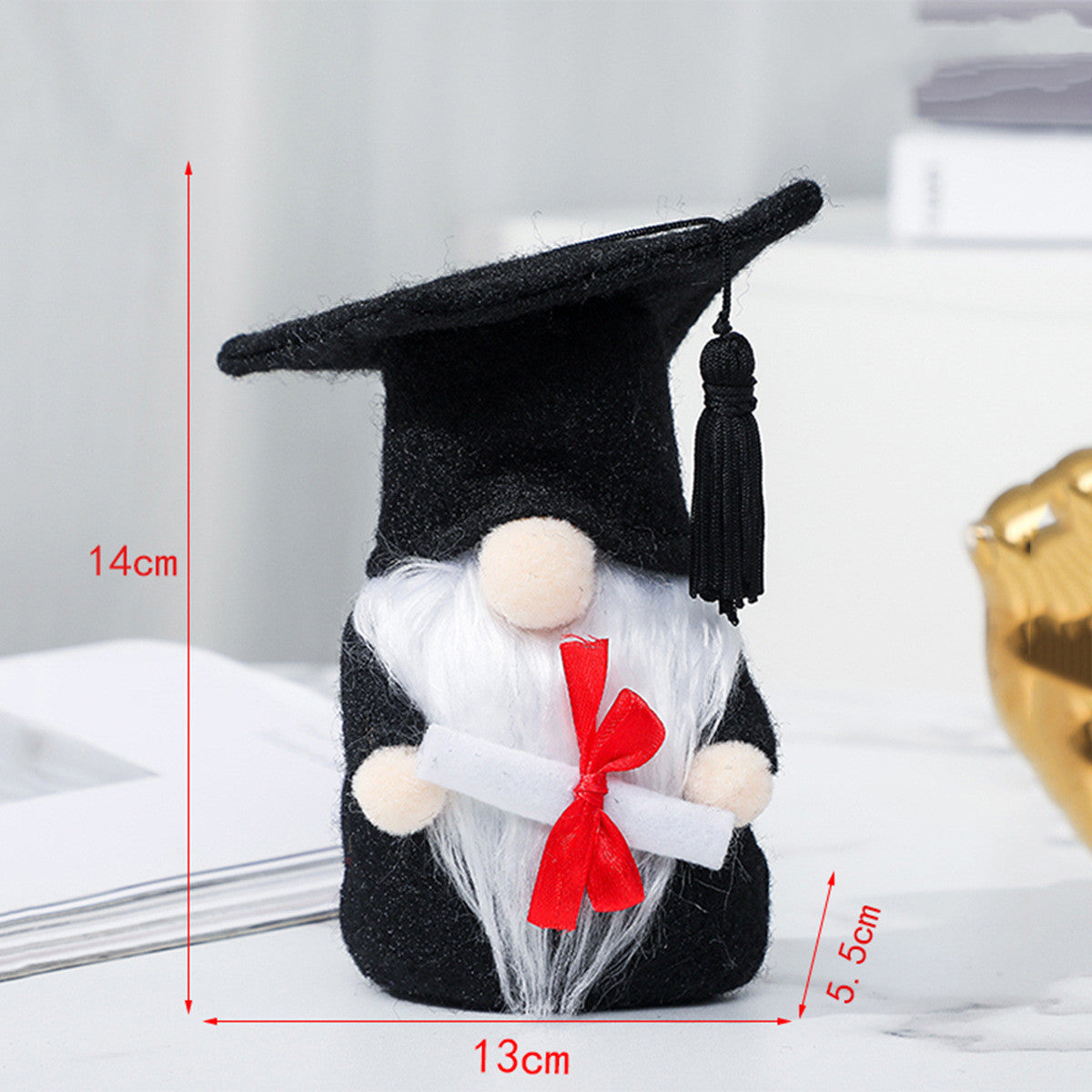 Graduation Season Black Doctor Hat Faceless Doll