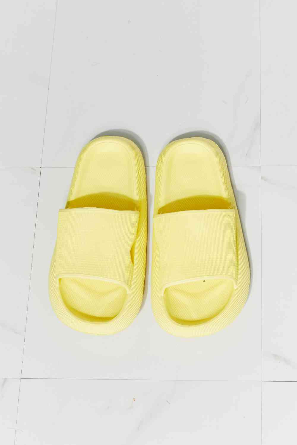 MMShoes Arms Around Me Open Toe Slide in Yellow